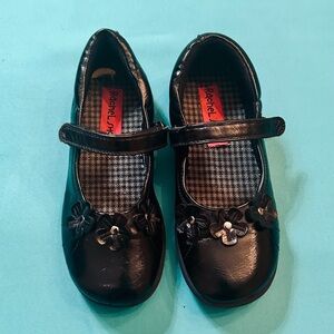 Rachel Kids Black Floral Dress Shoes